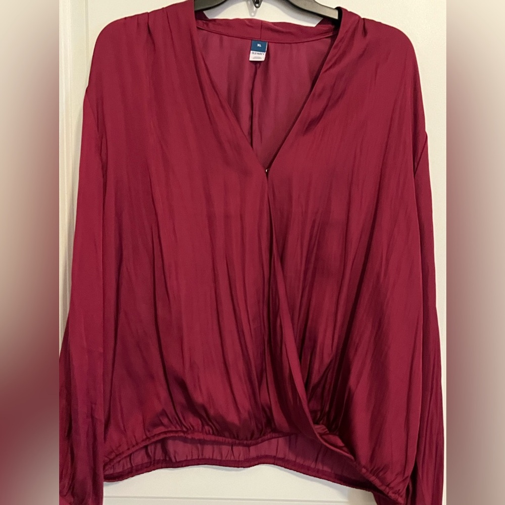 Old navy wrap front satin top